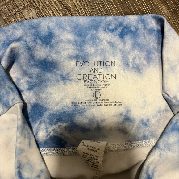 Blue and white high rise biker shorts from Elevation and Creation - Picture 3 of 3